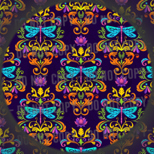 Rainbow Dragonfly Damask