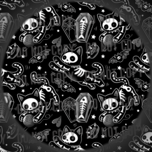 Skelly Cat - Black & White