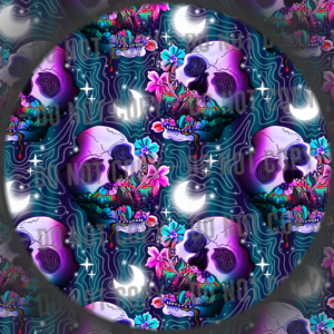 Trippy Floral Skulls